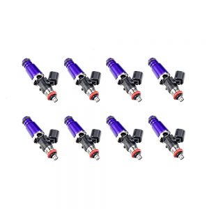 Fuel Systems > Fuel Injectors ID1300-XDS, 60mm length, 14mm (purple) adaptor top, 15mm lower 0-ring. Set of 8