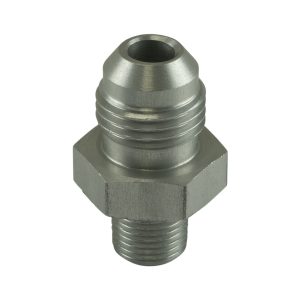 Fitting -6 AN Flare to 1/8 NPT Male Straight - Silver