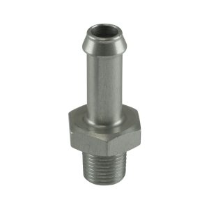 Fitting 8mm / 5/16" Hose End to 1/8 NPT Male Straight - Silver